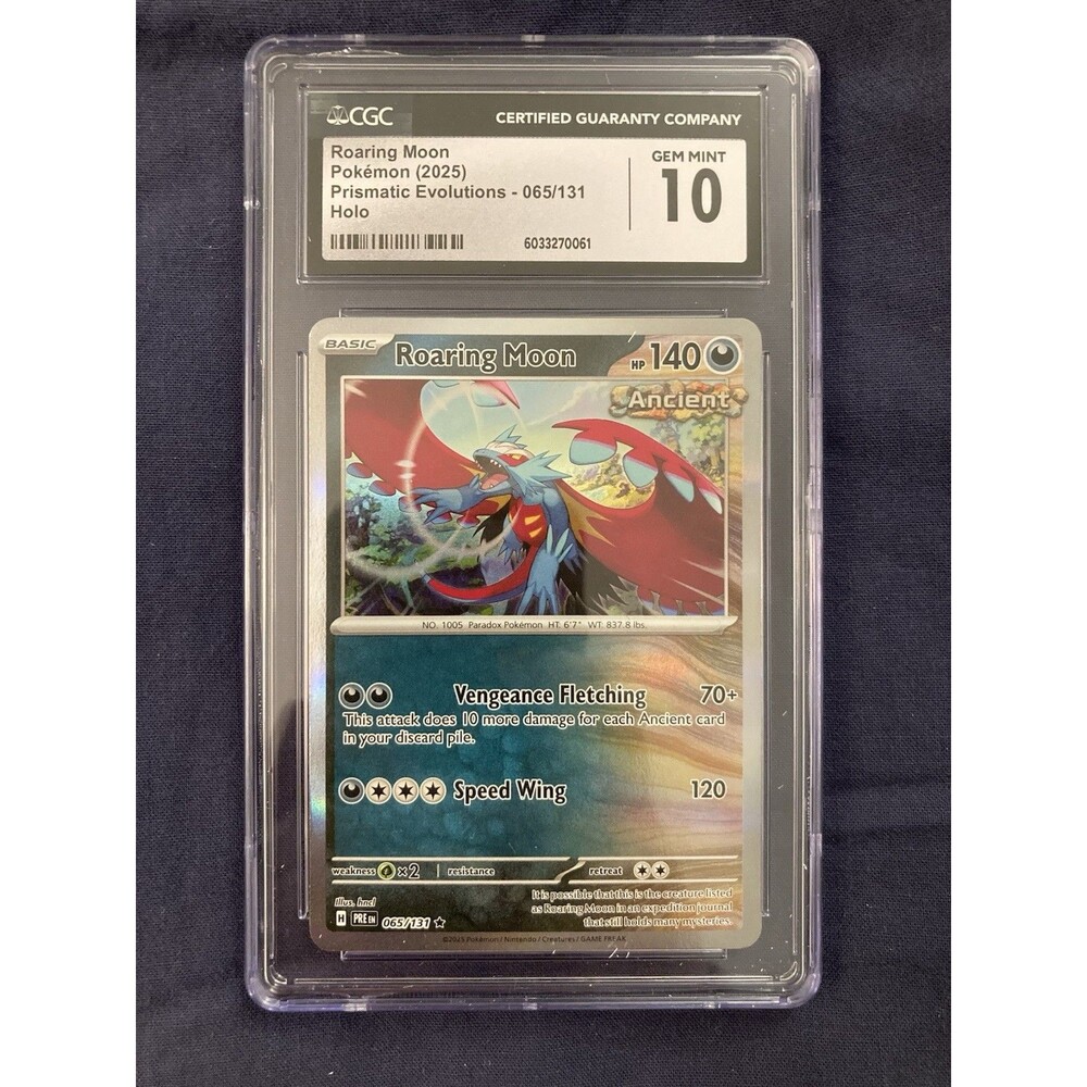 CGC GEM MINT 10 Roaring Moon 065/131 Sv: Prismatic Evolutions Basic Rare Holo